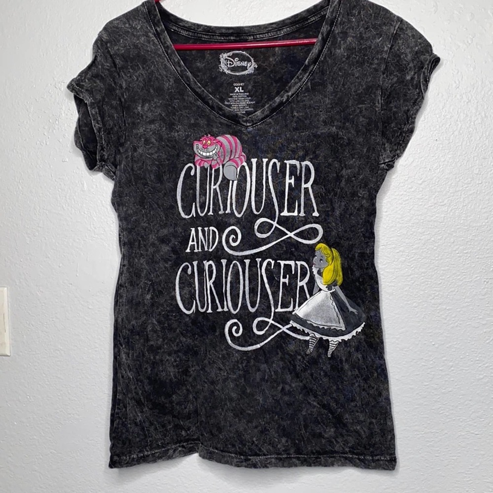 Disney Alice in Wonderland Gray Tie Dye Short Sleeve T-shirt XL